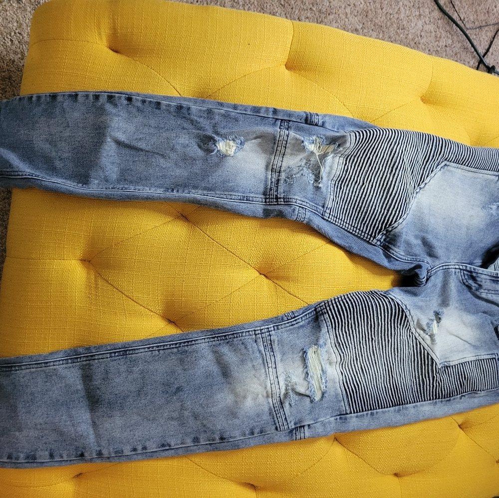 Pacsun blue demin jeans with seam design